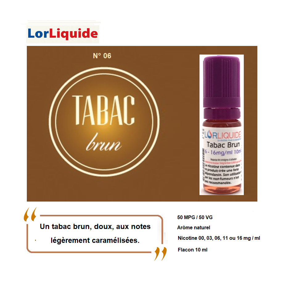 E-liquide Tabac Brun LorLiquide