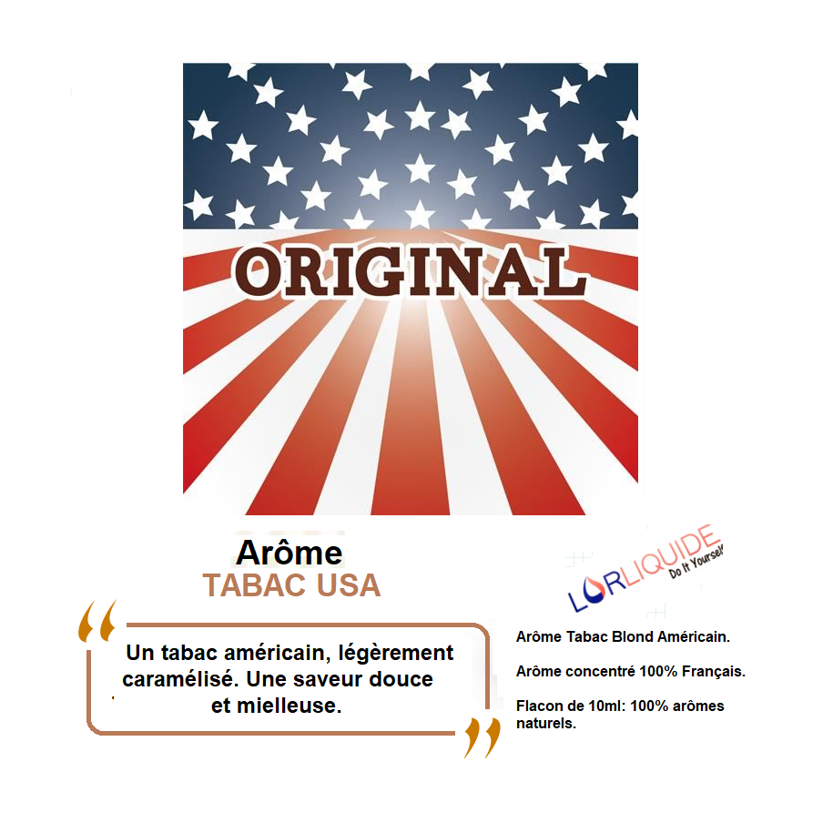 Arôme concentré Saveur Tabac USA LorLiquide (10ml)