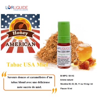 E-liquide Tabac USA Miel LorLiquide